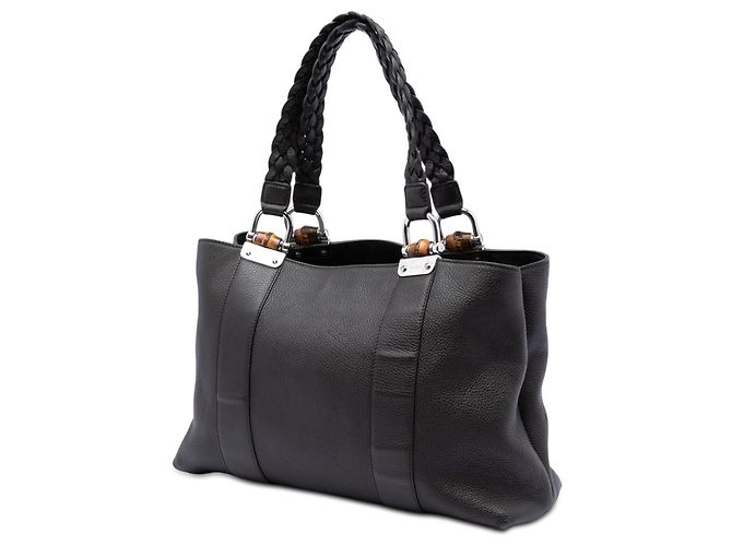 Brown Gucci Calfskin Bamboo Libeccio Tote - view 2