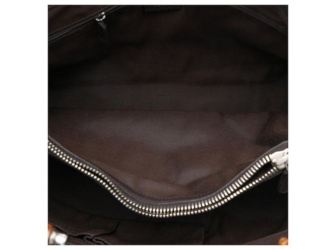 Brown Gucci Calfskin Bamboo Libeccio Tote - view 4