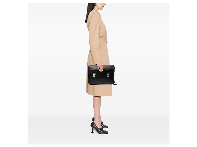 Clutch in pelle Saint Laurent nera Nero - vista 6