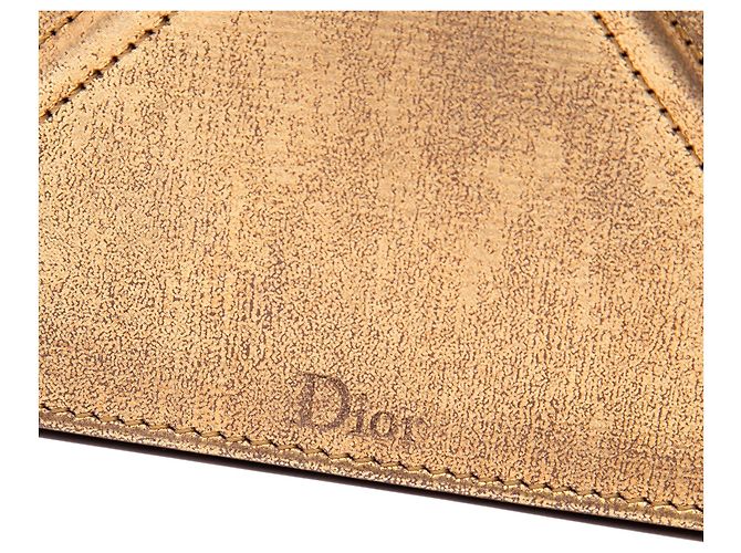 Borsa a tracolla Diorama con catena in vitello metallizzato oro Dior D'oro - vista 5