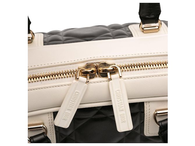 Borsa Bowling Dior Vibe Medium in pelle Cannage nera con cerniera Nero - vista 6