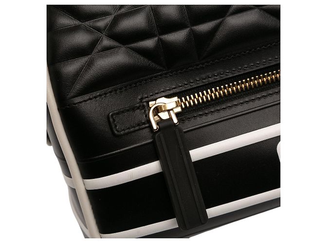 Borsa Bowling Dior Vibe Medium in pelle Cannage nera con cerniera Nero - vista 7