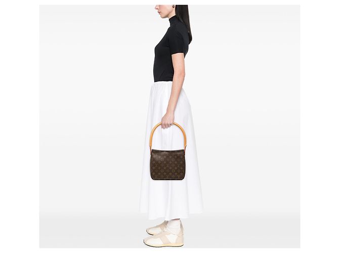 Borsa a tracolla Louis Vuitton Monogram Looping MM Marrone - vista 7
