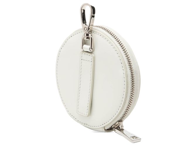 Prada Spazzolato runder Münzbeutel Bag Charm weiß - Ansicht 2