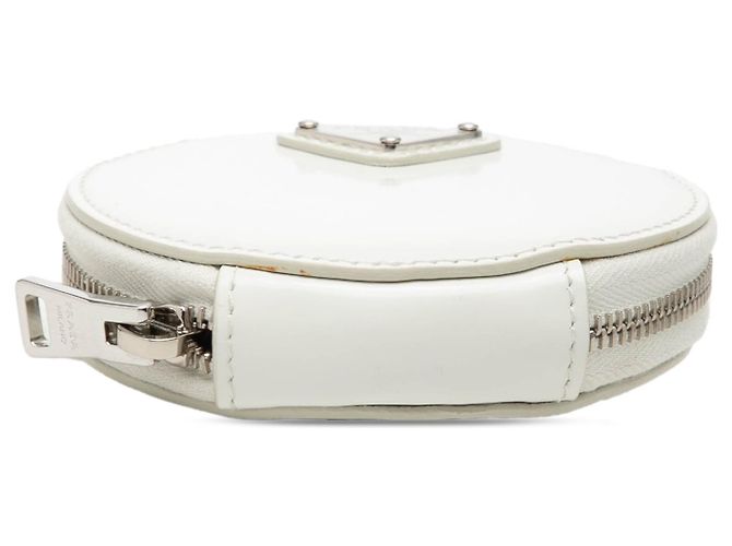 Prada Spazzolato runder Münzbeutel Bag Charm weiß - Ansicht 3