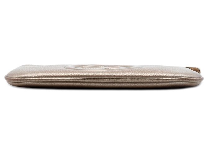 Pochette da polso Soho Gucci in vitello metallizzato marrone - vista 3