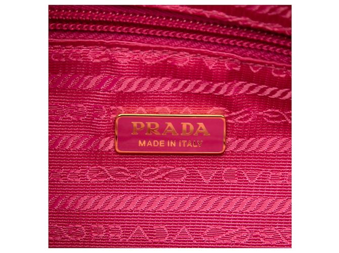 Prada Tessuto Canapa Logo Bow Satchel Rosa Pink - Ansicht 5
