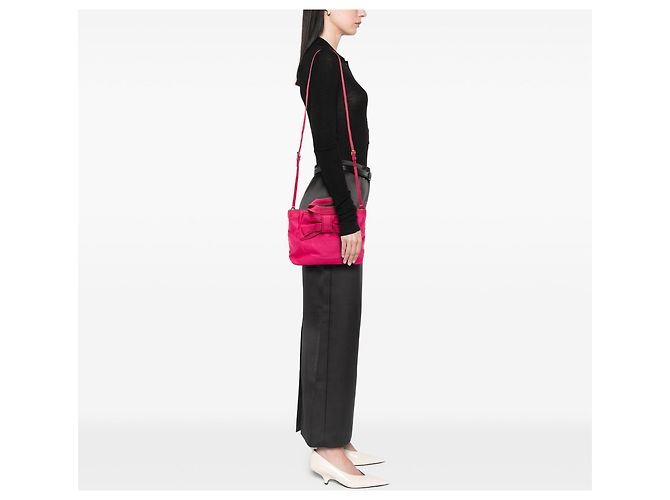 Prada Tessuto Canapa Logo Bow Satchel Rosa Pink - Ansicht 6