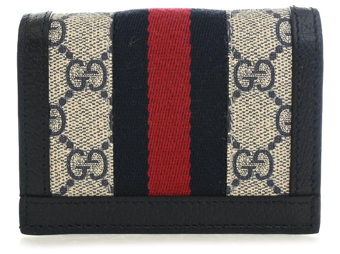 Cartera compacta Gucci GG Supreme Web Ophidia Beige - vista 2