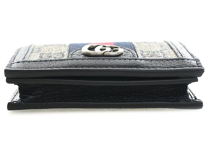 Cartera compacta Gucci GG Supreme Web Ophidia Beige - vista 3