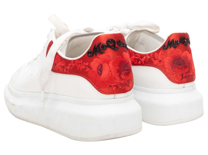 Alexander McQueen bestickte Low-Top-Sneaker Weiß & Rot Größe 39.5 - Ansicht 4