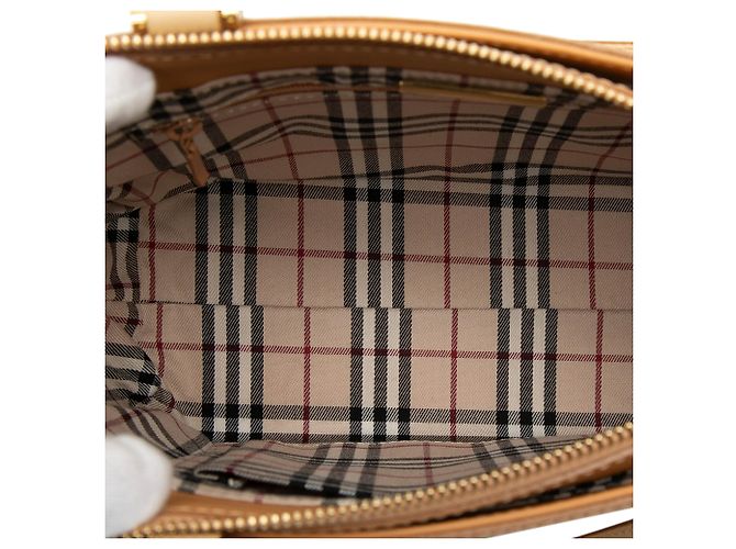 Borsa Tote Burberry in pelle marrone - vista 4