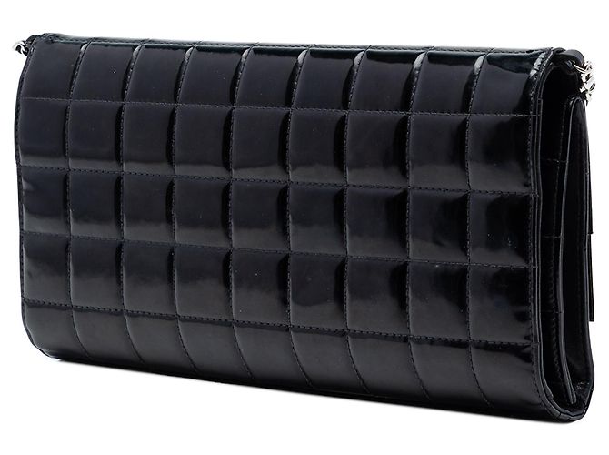 Black Chanel CC Chocolate Bar Patent Clutch on Chain Shoulder Bag - view 2