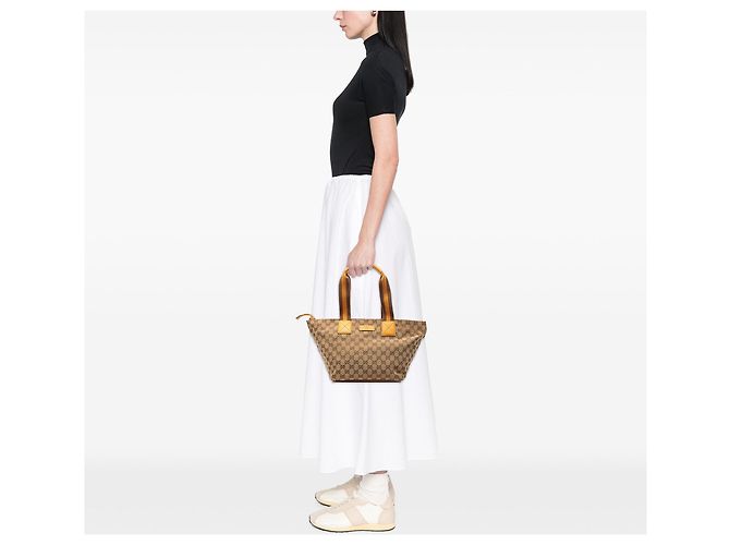 Tote Gucci GG Canvas Web Beige - vista 8