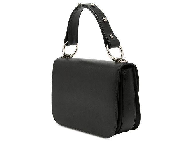Borsa Satchel Prada Saffiano Lux Arcade Nera Nero - vista 2