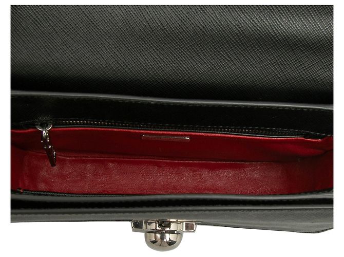 Borsa Satchel Prada Saffiano Lux Arcade Nera Nero - vista 4