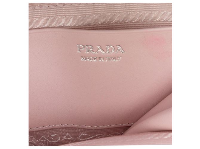 Borsetta Triangle Prada Mini in raso e pelle rosa con cristalli - vista 6
