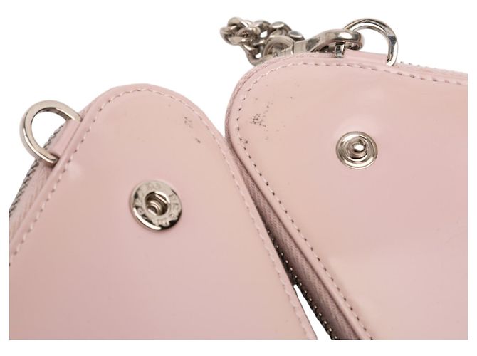 Borsetta Triangle Prada Mini in raso e pelle rosa con cristalli - vista 8