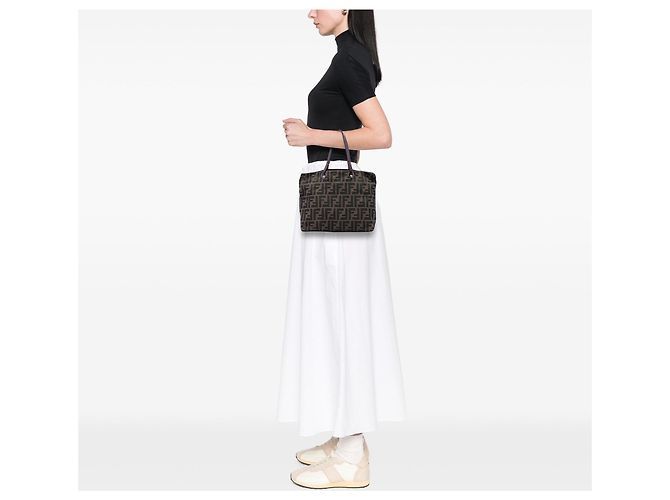 Borsa Tote Fendi Zucca Canvas marrone - vista 6