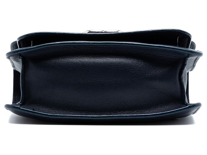 Borsa a tracolla Chanel Small Quilted Goatskin CC Box Flap Blu - vista 3