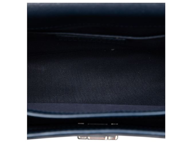 Borsa a tracolla Chanel Small Quilted Goatskin CC Box Flap Blu - vista 4