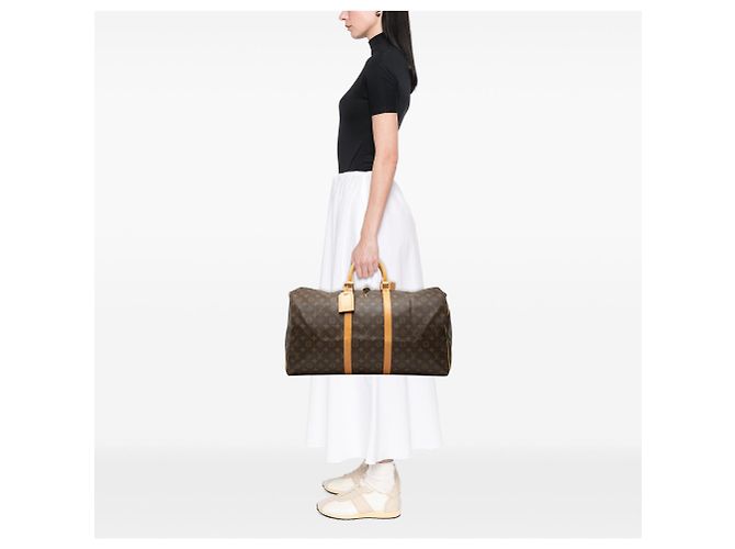 Borsa da viaggio Louis Vuitton Monogram Keepall 55 marrone - vista 8