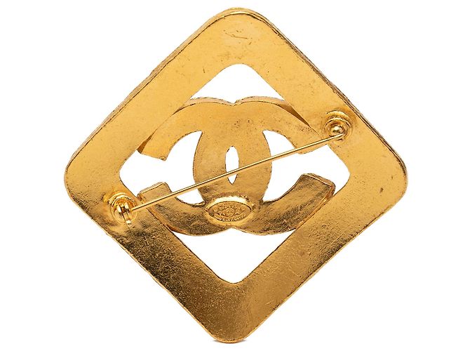 Spilla a Rombo Diamante Chanel CC placcata oro D'oro - vista 2