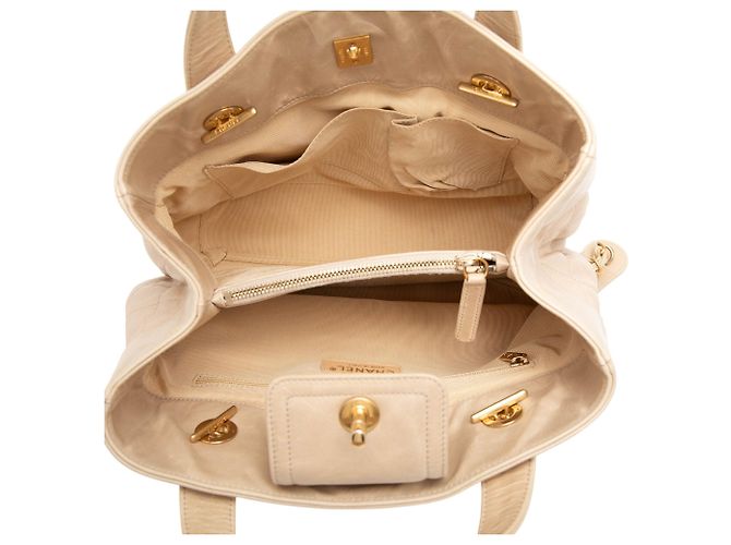 Borsa Chanel Small Quilted Calfskin In The Mix Beige - vista 4