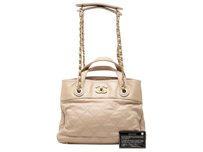 Borsa Chanel Small Quilted Calfskin In The Mix Beige - vista 8
