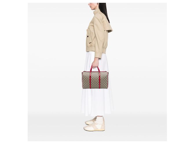 Borsa satchel Gucci Medium GG Supreme Nice rossa Rosso - vista 6