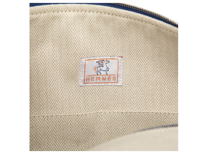 Borsa Vanity Case Hermès Large Toile Bride A Brac Cabriole Beige - vista 5