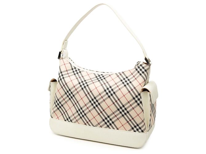 Borsa a tracolla in tela Burberry Nova Check bianca Bianco - vista 2