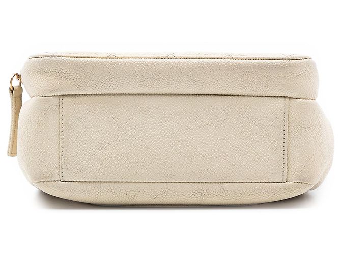 Borsa a tracolla con patta Chanel Caviar Business Affinity Messenger Bianca Bianco - vista 3
