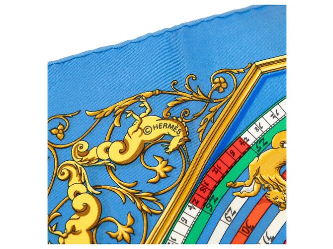 Foulard di seta Hermès Astrologie Dies et Hore blu - vista 3