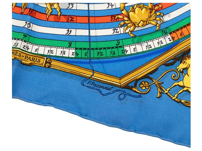 Foulard di seta Hermès Astrologie Dies et Hore blu - vista 4