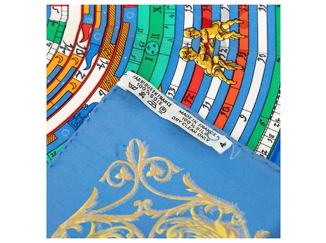 Foulard di seta Hermès Astrologie Dies et Hore blu - vista 5
