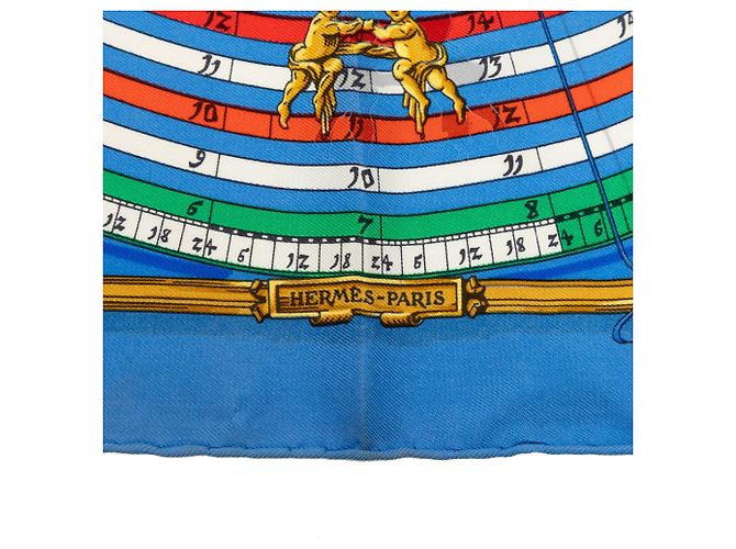 Foulard di seta Hermès Astrologie Dies et Hore blu - vista 6
