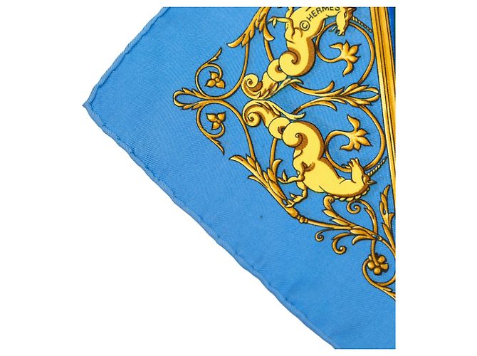 Foulard di seta Hermès Astrologie Dies et Hore blu - vista 7