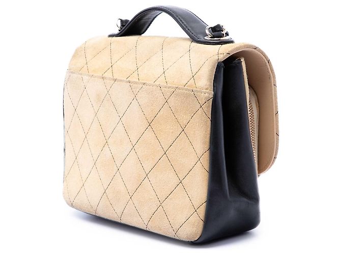 Borsa Chanel Medium CC Quilted Suede Business Affinity Flap Nera Nero - vista 2