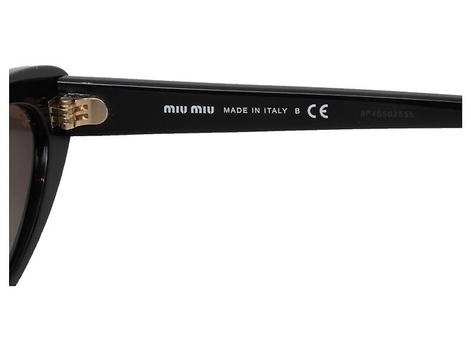 Occhiali da sole cat-eye Miu Miu neri con cristalli Nero - vista 3