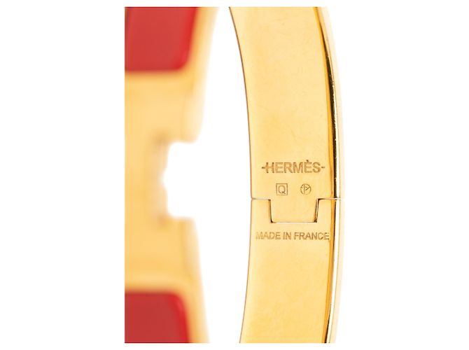 Bracciale Clic H PM stretto in smalto rosso Hermès - vista 4