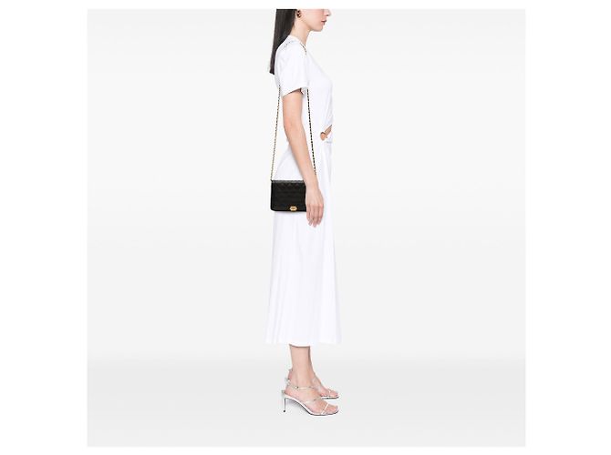 Borsa a tracolla Chanel Boy Wallet on Chain in pelle caviar matelassé nera Nero - vista 7