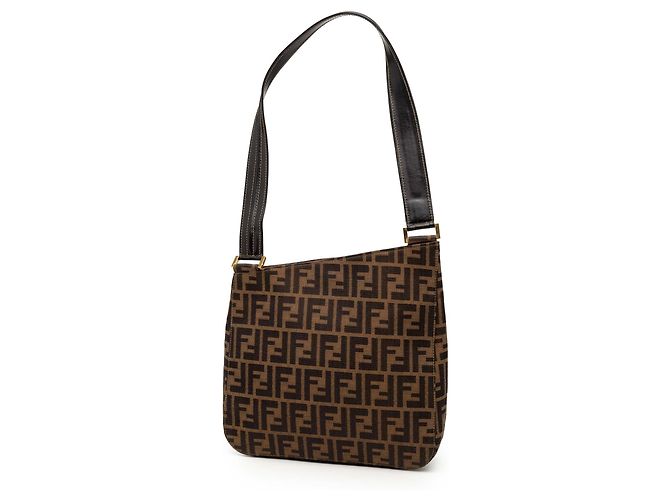 Borsa a tracolla Fendi Zucca Canvas marrone - vista 2