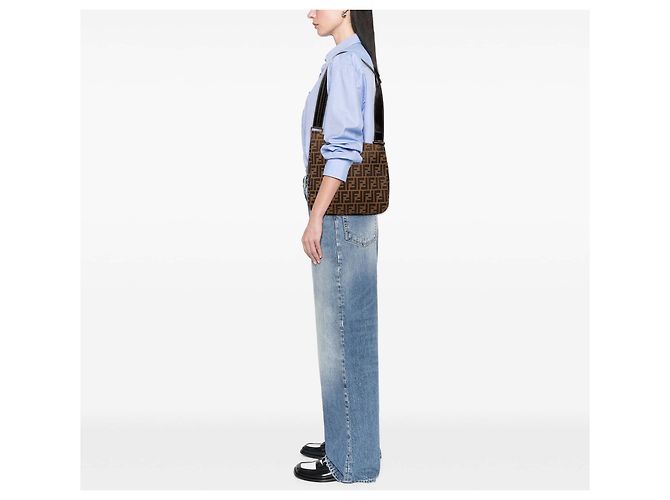Borsa a tracolla Fendi Zucca Canvas marrone - vista 7