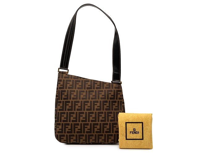 Borsa a tracolla Fendi Zucca Canvas marrone - vista 8