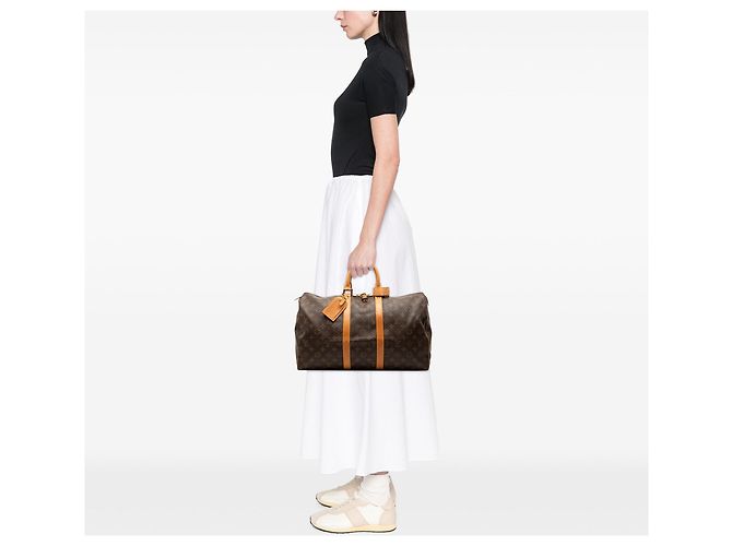 Borsa da viaggio Louis Vuitton Monogram Keepall 45 Marrone - vista 8