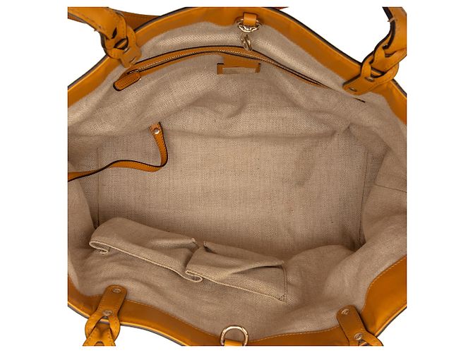 Borsa Tote Gucci Medium Canvas Craft Arancione - vista 4
