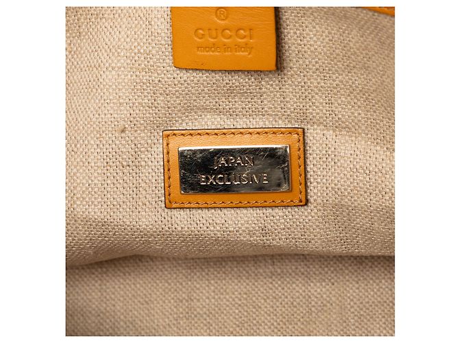Borsa Tote Gucci Medium Canvas Craft Arancione - vista 5