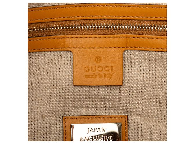 Borsa Tote Gucci Medium Canvas Craft Arancione - vista 6