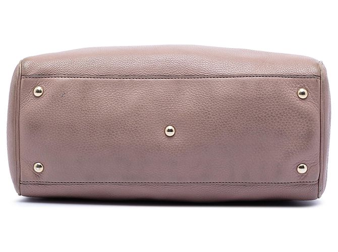 Bamboo Borsa Gucci Medium Shopper Satchel in pelle di vitello marrone con bambù - vista 3